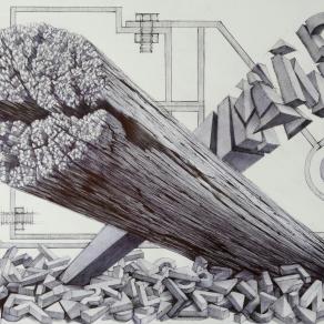 "I.N.R.I." disegno a biro di Gianni Pelassa
