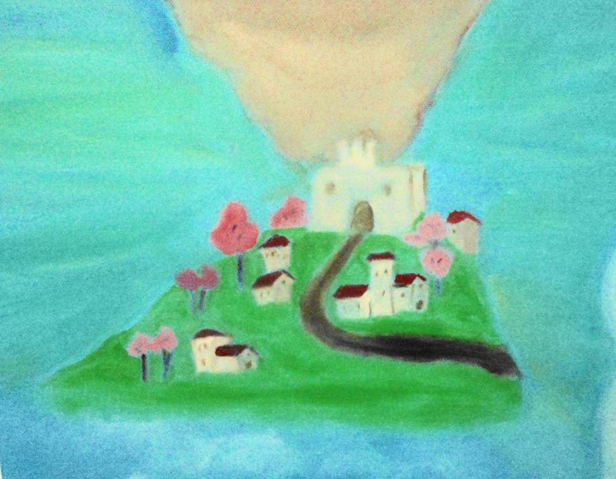 L'ARTISTA E GLI OMINI ...( particolare  il borgo)