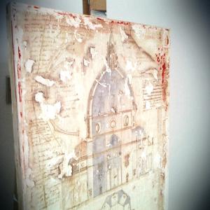 Bozza Cupola di Santa Maria del fiore di Firenze del Brunelleschi 1420 - 1436 - locandine vintage