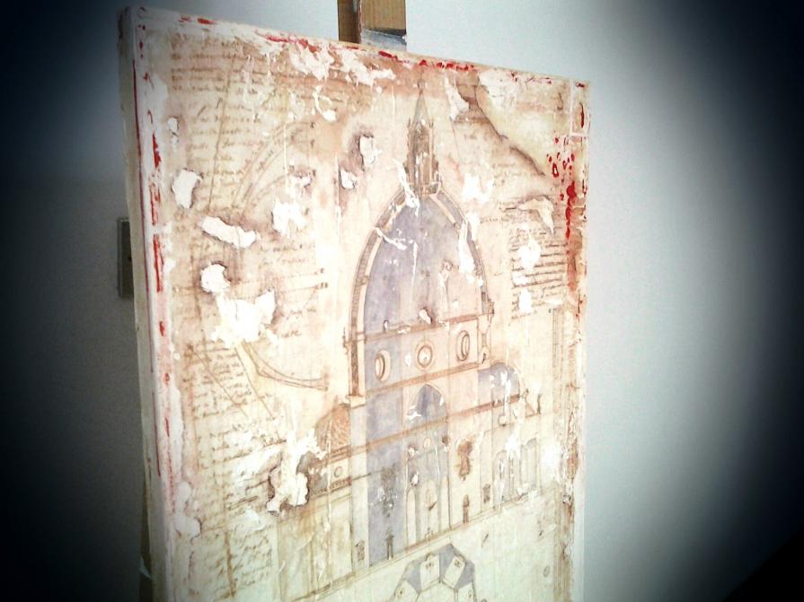 Bozza Cupola di Santa Maria del fiore di Firenze del Brunelleschi 1420 - 1436 - locandine vintage