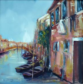 Gabriella Dumas (Italia) - Chioggia - olio tela - 50 x 50