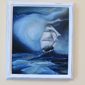 La battaglia del veliero con cornice