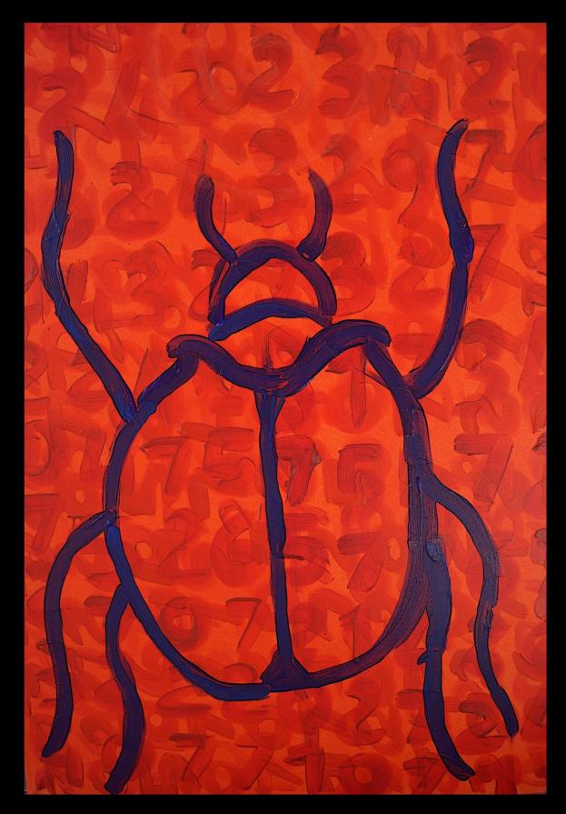 anche questa notte kheperer ha mantenuto la sua promessa...acrilico e pittura luminescente su tela 100cmx70cm