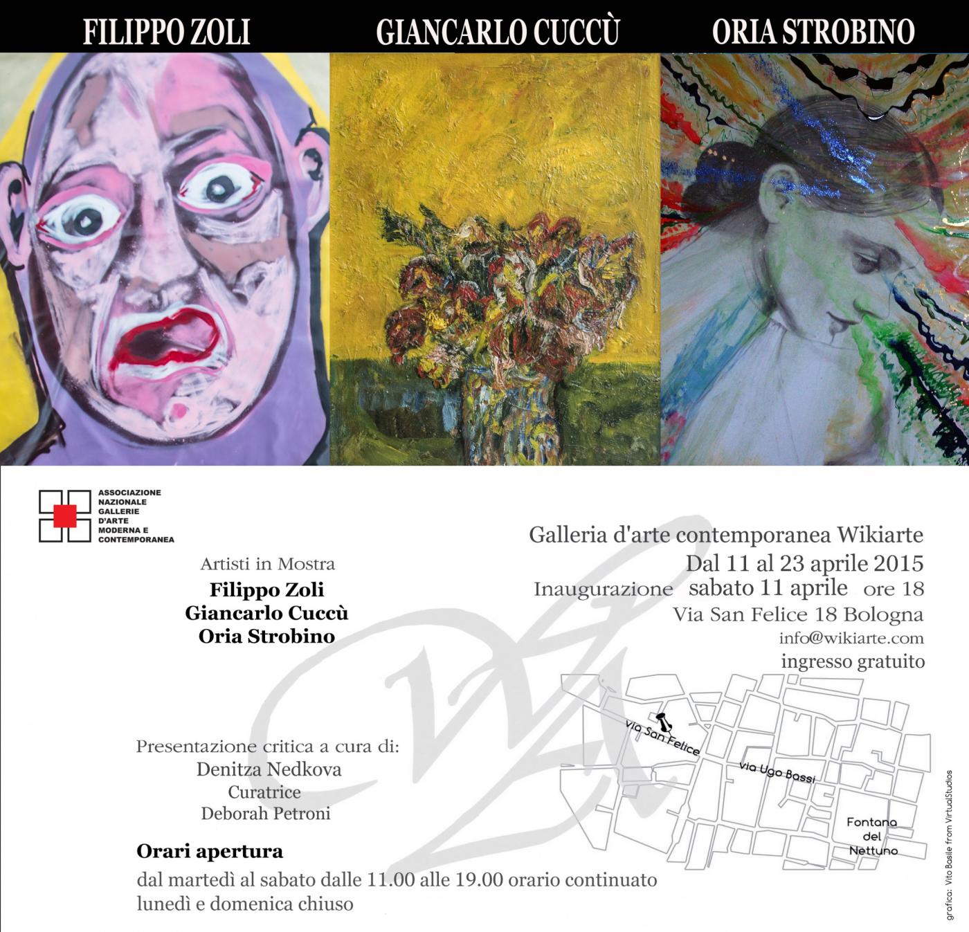 Mostra personale di Filippo Zoli, Giancarlo Cuccù e Oria Strobino  - presenta Denitza Nedkova