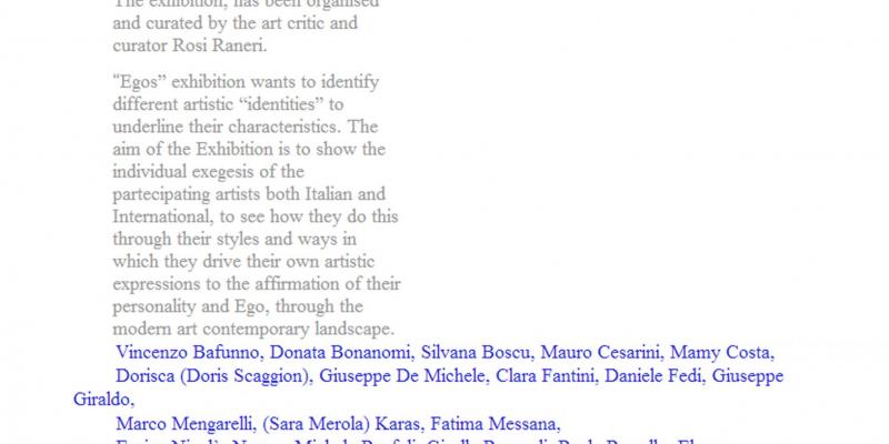 "EGOS” V EDITION "EGOS” V EDITION