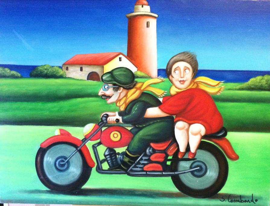 Salvo Lombardo - Al faro - olio su tela - 80 x 60