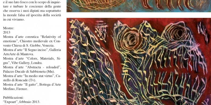 Pubblicazione sul catalogo annuale d'arte moderna e contemporanea "Sartori editore" 2014 Pubblicazione sul catalogo annuale d'arte moderna e contemporanea "Sartori editore" 2014