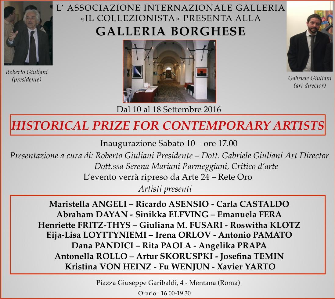 Maristella Angeli esporrà le sue opere alla Galleria Borghese, Mentana, Roma