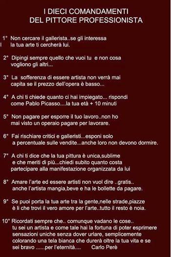 I 10 comandamenti per l'artista professionista