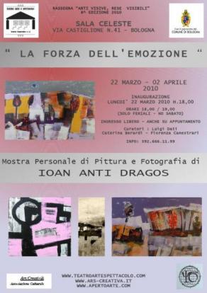 Locandina Mostra Joan Anti Dragos Sala Celeste Bologna Locandina Mostra Joan Anti Dragos Sala Celeste Bologna