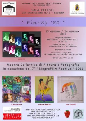 Locandina Mostra Collettiva Pin Up '80 in Sala Celeste Bologna Locandina Mostra Collettiva Pin Up '80 in Sala Celeste Bologna