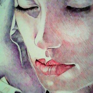 N° 49  Biro nera, rossa arancione viola fucsia e verde