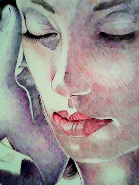 N° 49  Biro nera, rossa arancione viola fucsia e verde