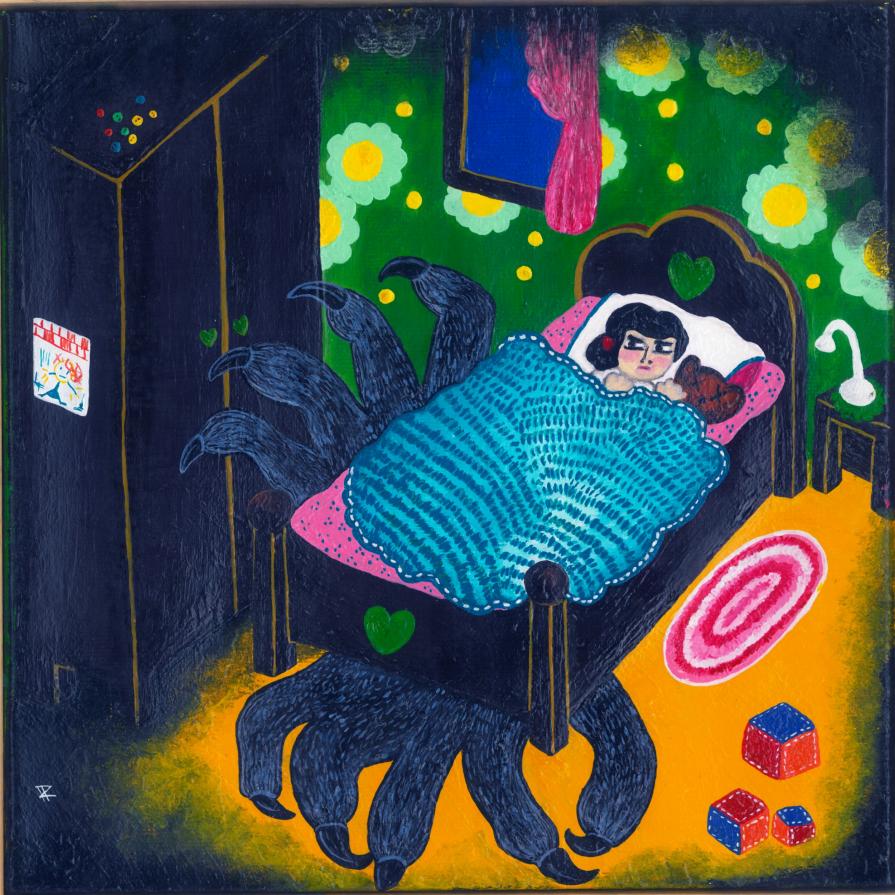 #paura 01_ Toc Toc acrilico su tela, cm 24x24