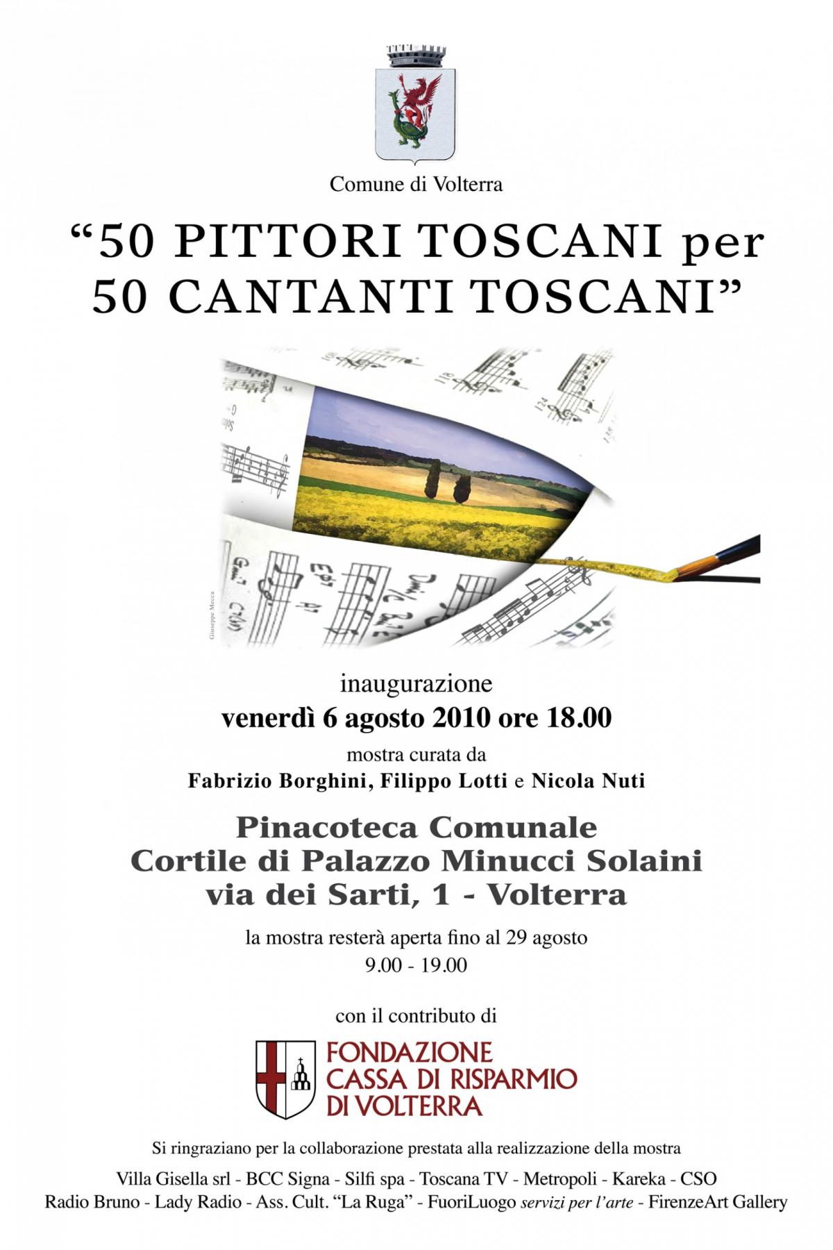 "50 pittori toscani per 50 cantanti toscani" "50 pittori toscani per 50 cantanti toscani"