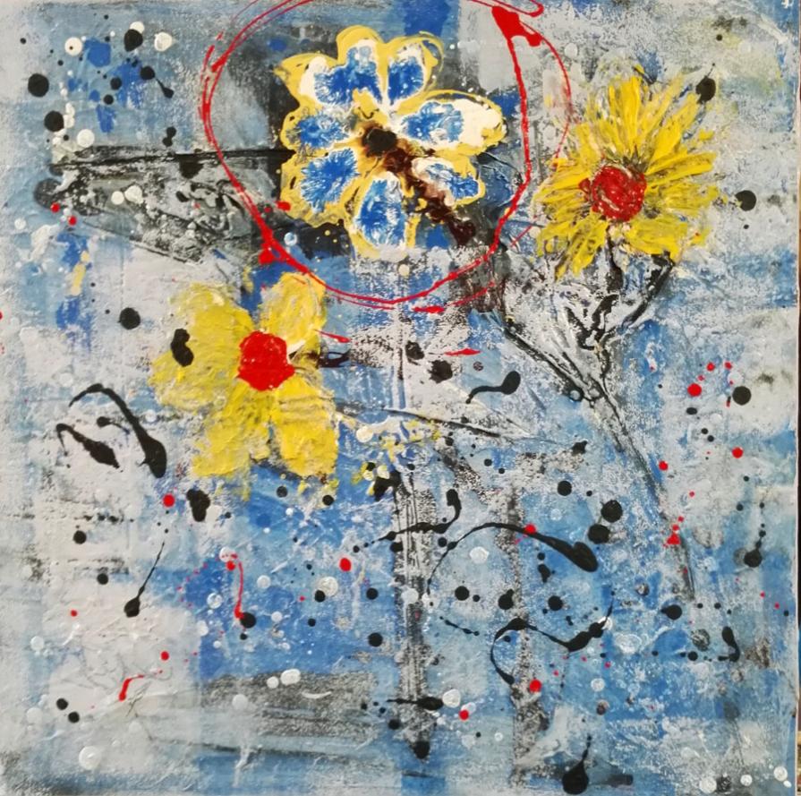 FIORI SU SFONDO MARINO