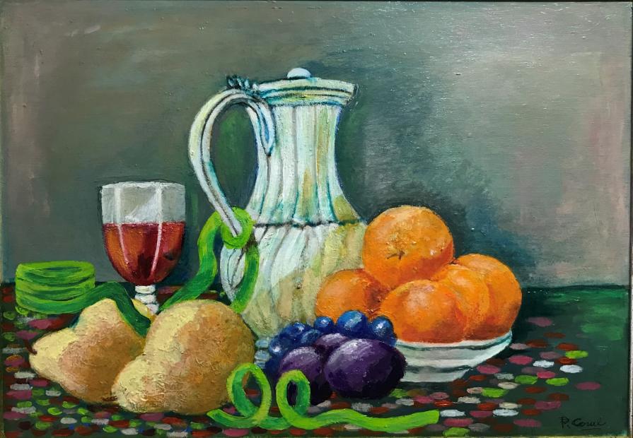 Roberta Coral - Natura morta con coriandoli - olio su legno - 50 x 35 Roberta Coral - Natura morta con coriandoli - olio su legno - 50 x 35