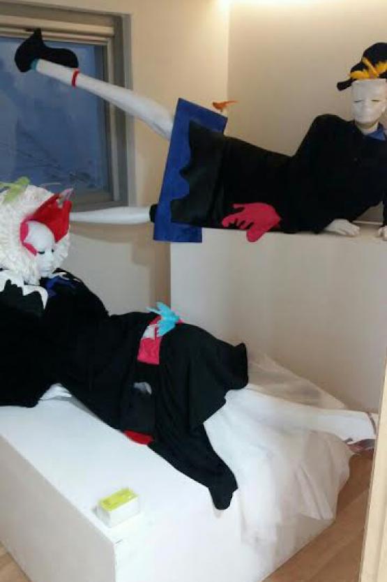 I gave traditional piece fabric art works to Hundertwasser