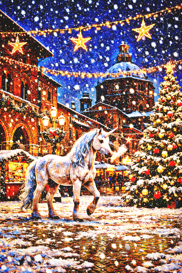 .... Unicorno Sotto le Stelle di Natale!!! ....
