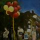 Sara Wendy (Italia) - Covent garden baloons - olio su tela - 60 x 60