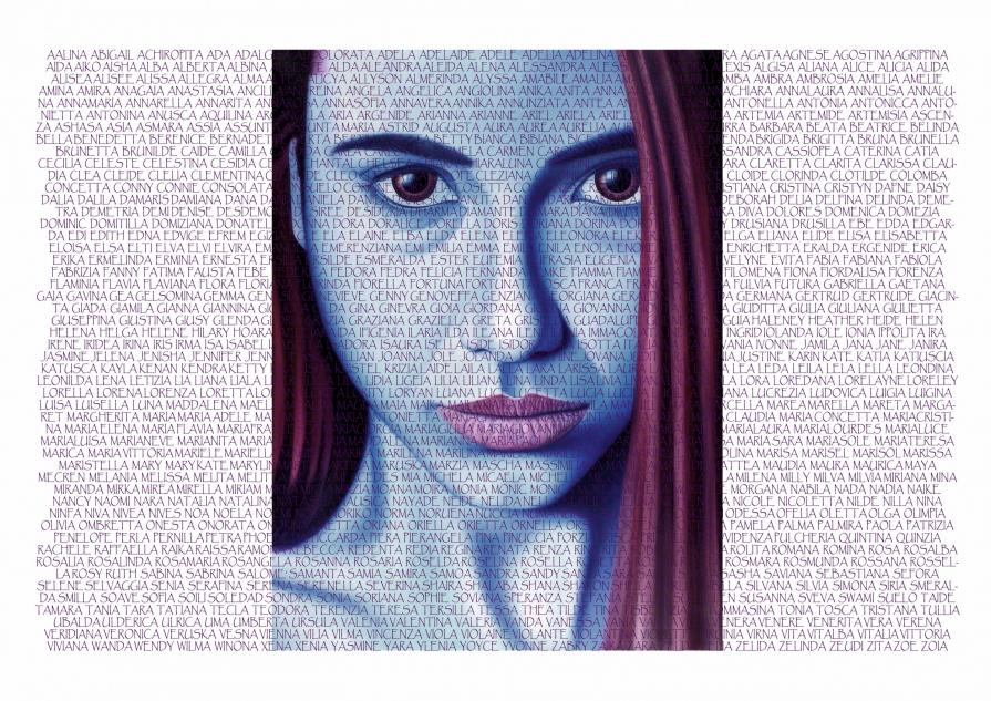 "Notturno n° 14" variante digitale n° zero con nomi propri femminili