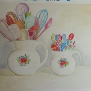 colorful kitchen tools