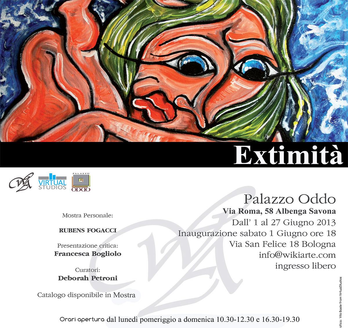 Exitimità mostra personale di Rubens Fogacci a Palazzo Oddo