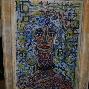 Sessualità incatenata dipinto dietro il bar da Susy,sul vetro