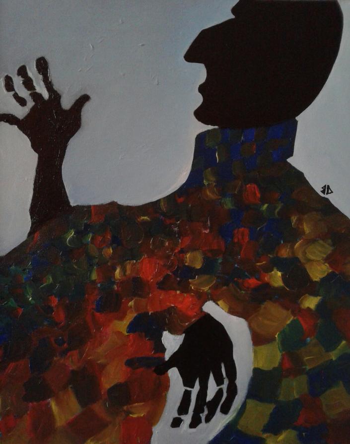 Autoritratto con camicia a scacchi