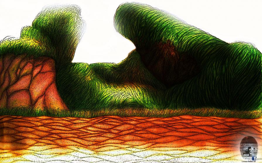 " Sabbia e vegetazione."