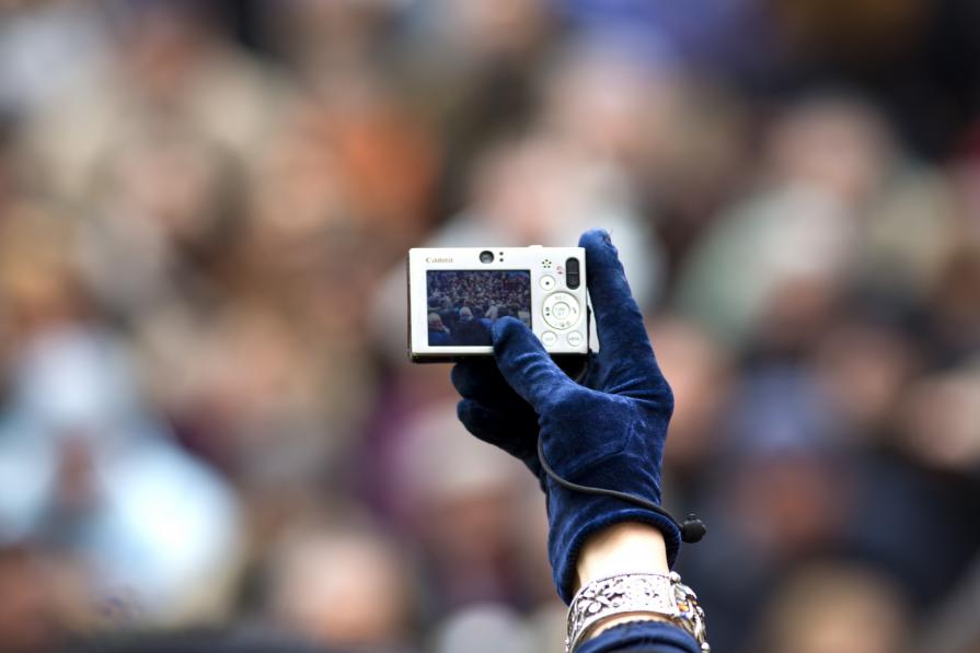 The crowd in the blue glove- Candelora 2013- Montevergine Italy.