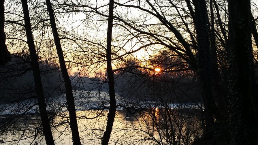 tramonto sul fiume Oglio