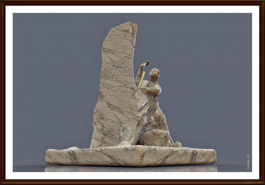 Il Cavatore - fuso nella sua materia