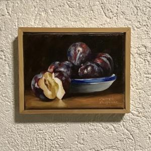 Pflaumen  olio su Lino 20 x 15 cm