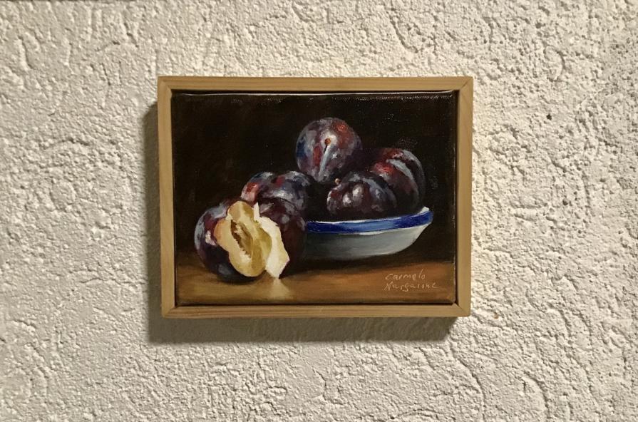 Pflaumen  olio su Lino 20 x 15 cm