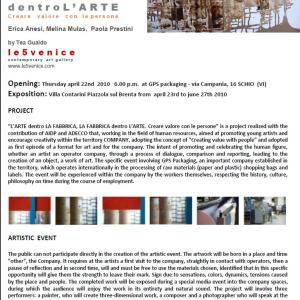 L'ARTE DENTRO LA FABBRICA - LA FABBRICA DELL'ARTE L'ARTE DENTRO LA FABBRICA - LA FABBRICA DELL'ARTE