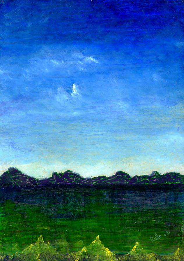 orizzonte con momtagne in giallo