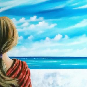 ragazza che guarda il mare