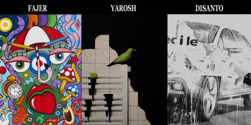 Personal exhibition of Marco Fajer, Ksenia Yarosh, Valeria Disanto presents Prof. Giorgio Grasso