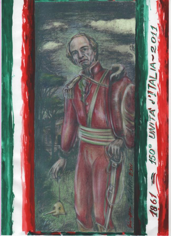 "OPER A CELODURISTA ITALIANA, SOTTO MENTITE SPOGLIE. AUTORITRATTO IN DIVISA DA GARIBALDINO" "OPER A CELODURISTA ITALIANA, SOTTO MENTITE SPOGLIE. AUTORITRATTO IN DIVISA DA GARIBALDINO"