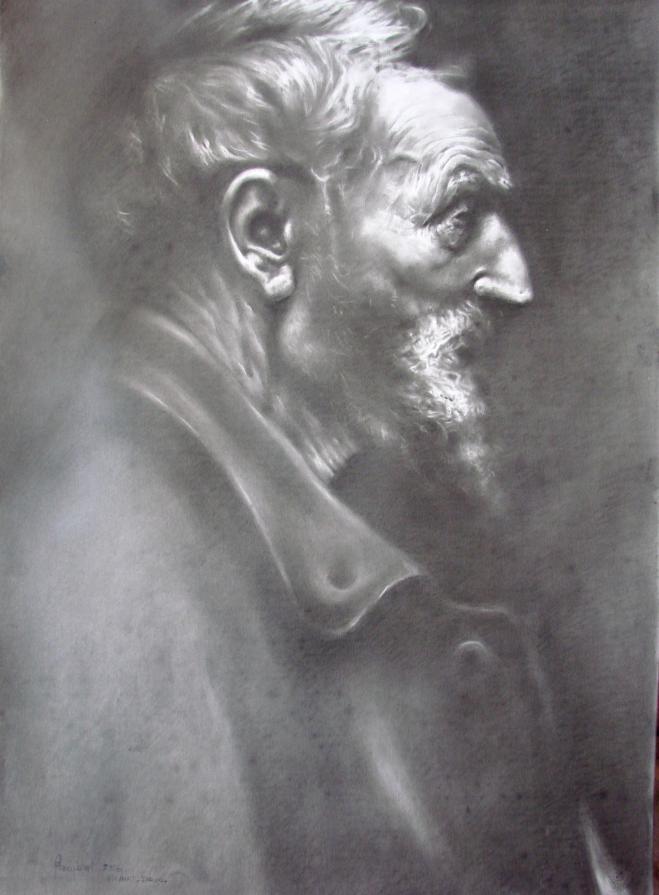 Studio di testa di anziano di Baca flor