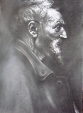 Studio di testa di anziano di Baca flor