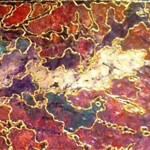 rame colorato in acqua