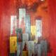 Chiara Rossetti (Italia) – Fuoco sulla città – acrilico su tela – 40 x 60