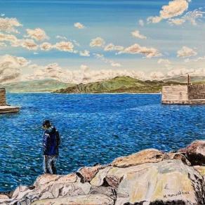 Bocca del porto di Marina di Catanzaro (2022) - olio su tela - cm70x50