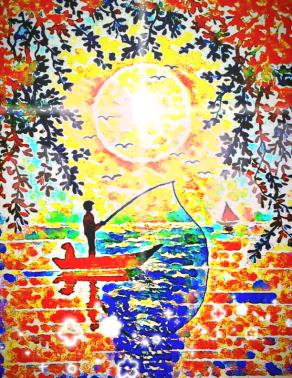 ...Un pescatore lancia la sua lenza verso un orizzonte dipinto di sogni...