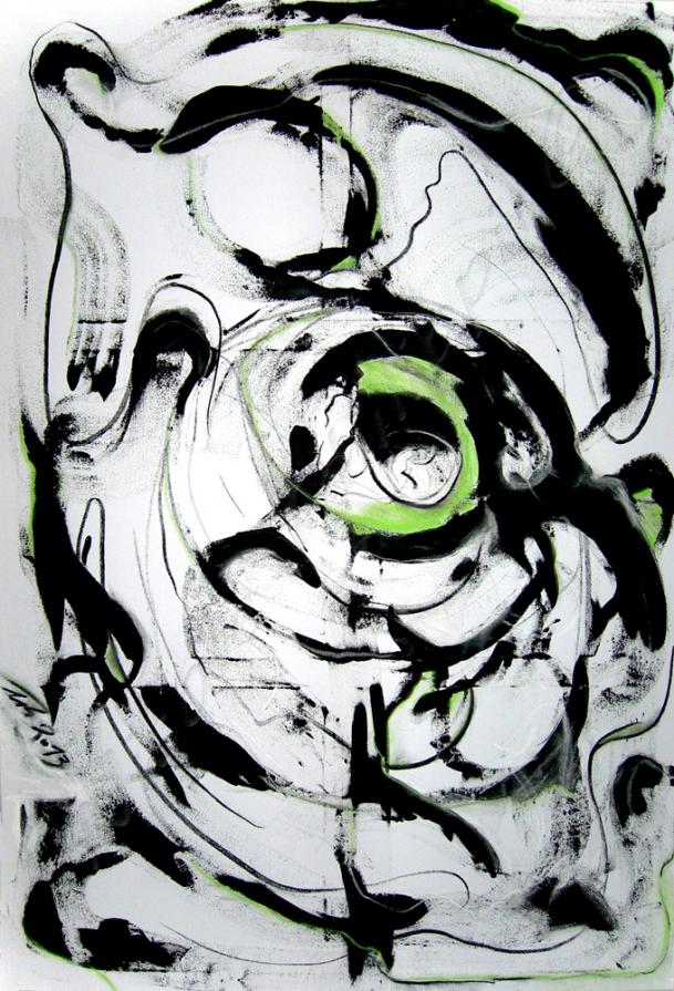 Woman in rotating chair