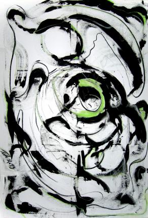 Woman in rotating chair