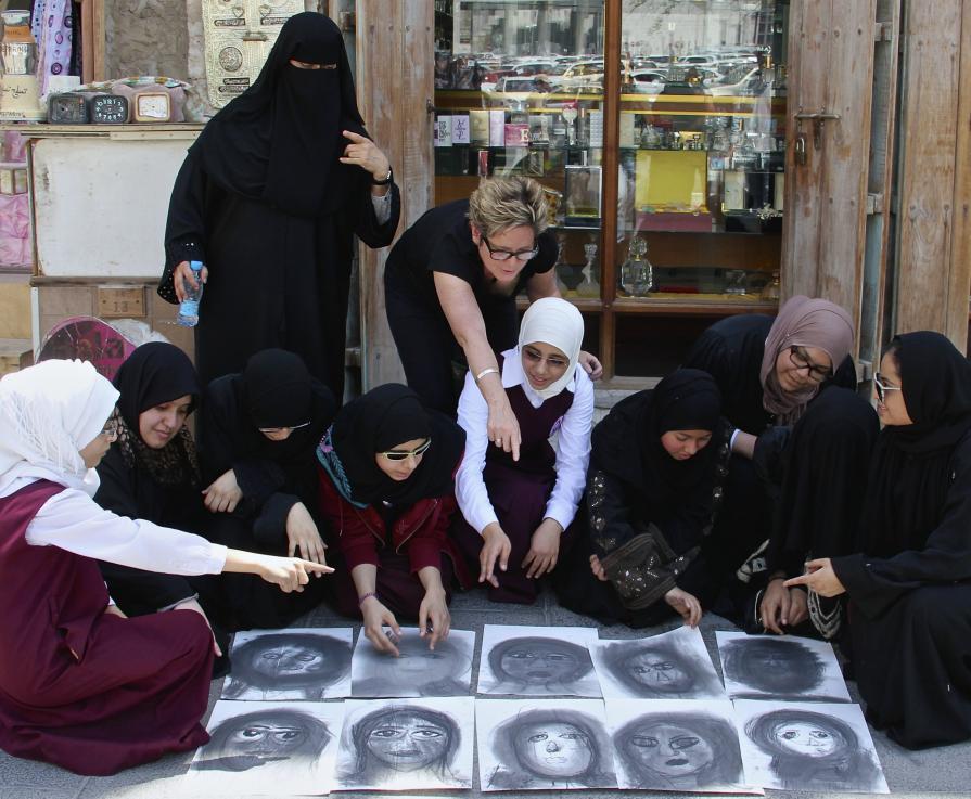 Al Ruqaya students creating with Rachel Gadsden