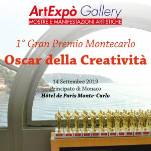 Ricevo come Artista Fabio Battipaglia il 1°Gran Premio Montecarlo Oscar della Creatività il 14 settembre 2019